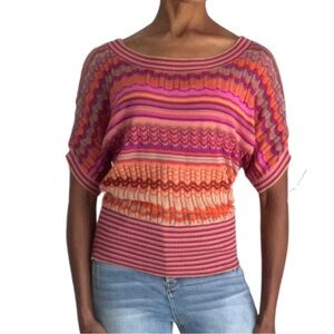 WORTHINGTON ORANGE, PINK, TAN, MAROON SCOOP NECK SWEATER WITH 3/4 LENGTH SLEEVES